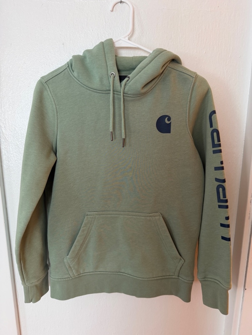 Carhartt Sage Green Pullover Hoodie with Logo